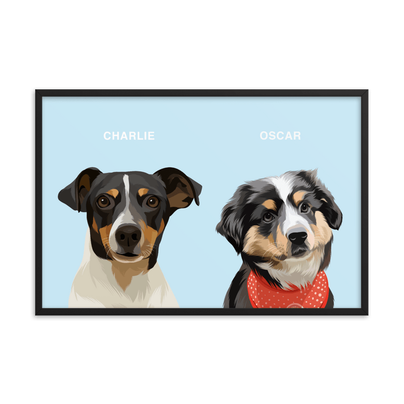 Curated Portrait (Two Pets) - Framed