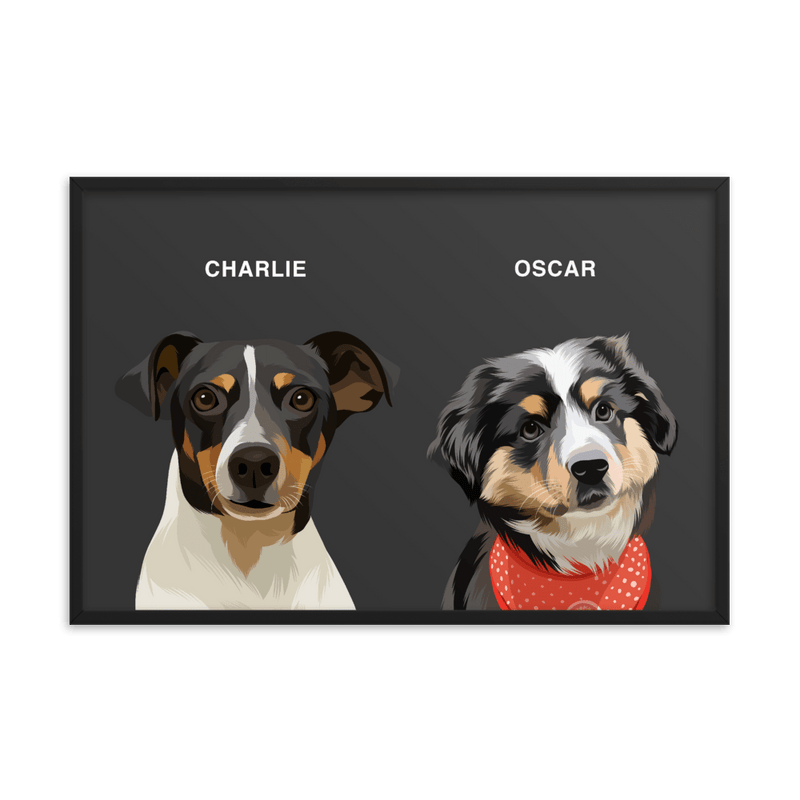 Curated Portrait (Two Pets) - Framed