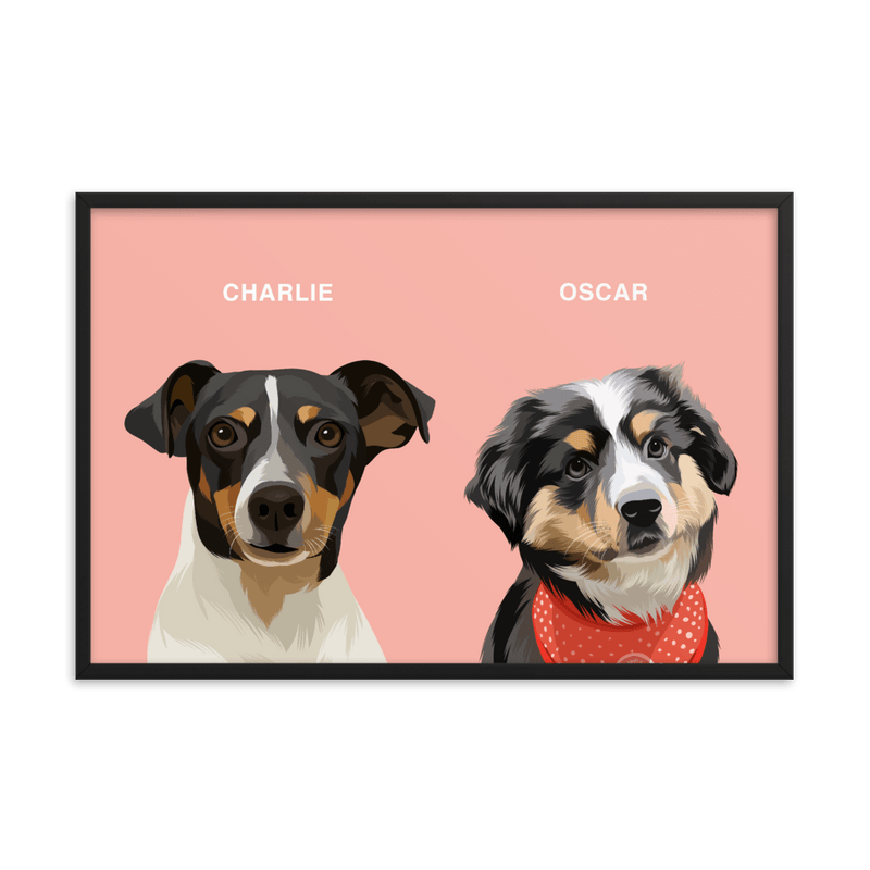 Curated Portrait (Two Pets) - Framed