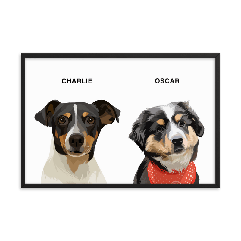 Curated Portrait (Two Pets) - Framed