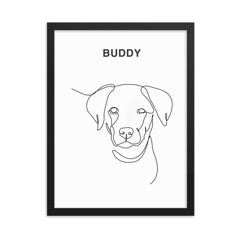 Curated Portrait (One-Line) – Framed