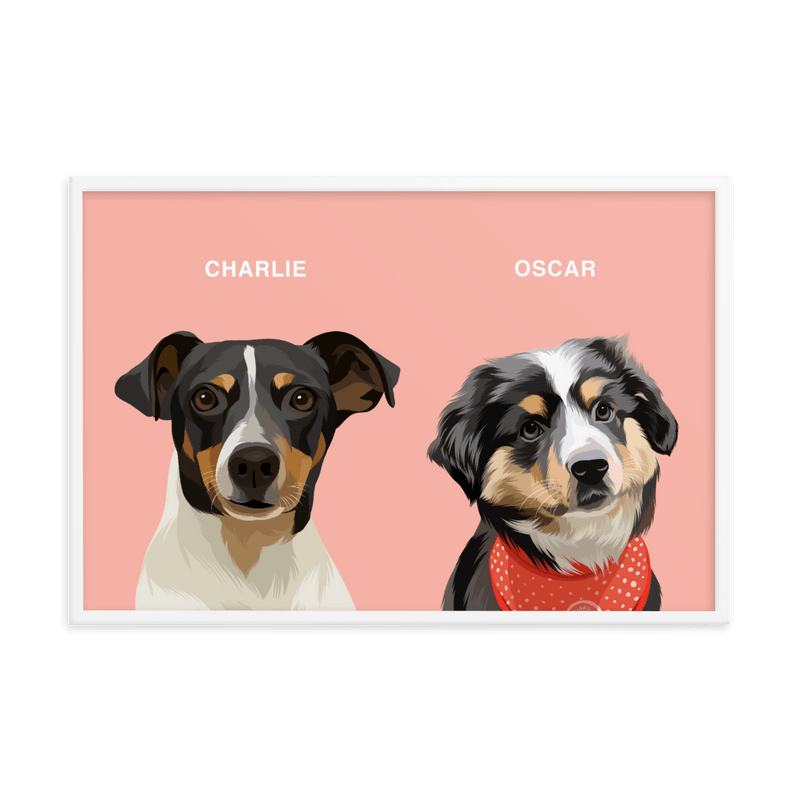 Curated Portrait (Two Pets) - Framed