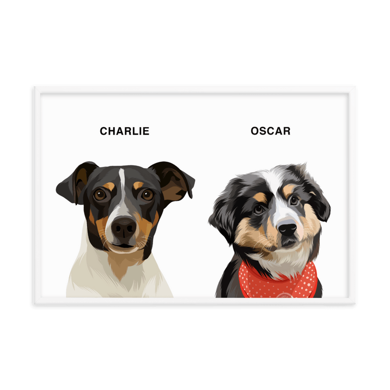 Curated Portrait (Two Pets) - Framed